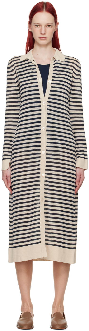 Sweater Max Mara Max Mara Striped Midi Cardigan Dress Beige | 2419321013600, 0