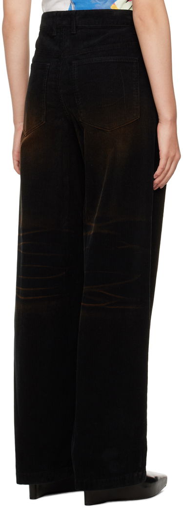 Jeans We11done Washed Wide-Leg Trousers Svart | WD-DP3-22-392-W-BK, 2