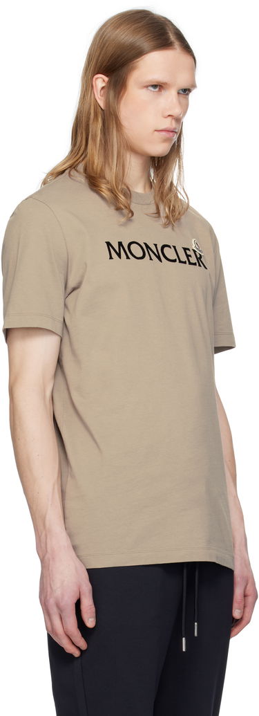 T-shirt Moncler Moncler Flocked Logo Cotton T-Shirt Svart | K10918C000758390T, 4