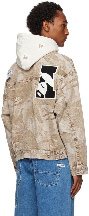 Jacka AAPE by A Bathing Ape AAPE by A Bathing Ape Lightweight Denim Jacket with Hood Beige | AAPLJM7588XXLBGX, 2