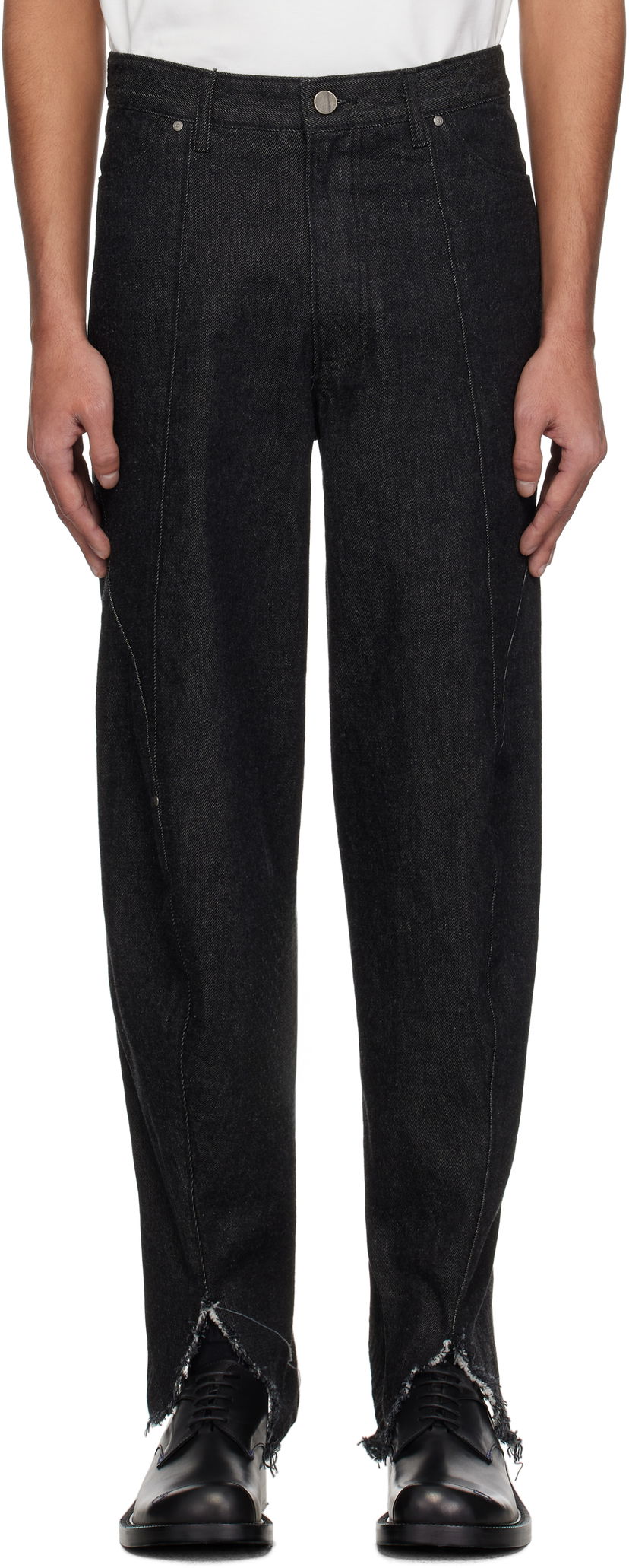 Jeans ADER ERROR ADER error 0105 Split Hem Jeans Svart | BO01SSJE0105BK