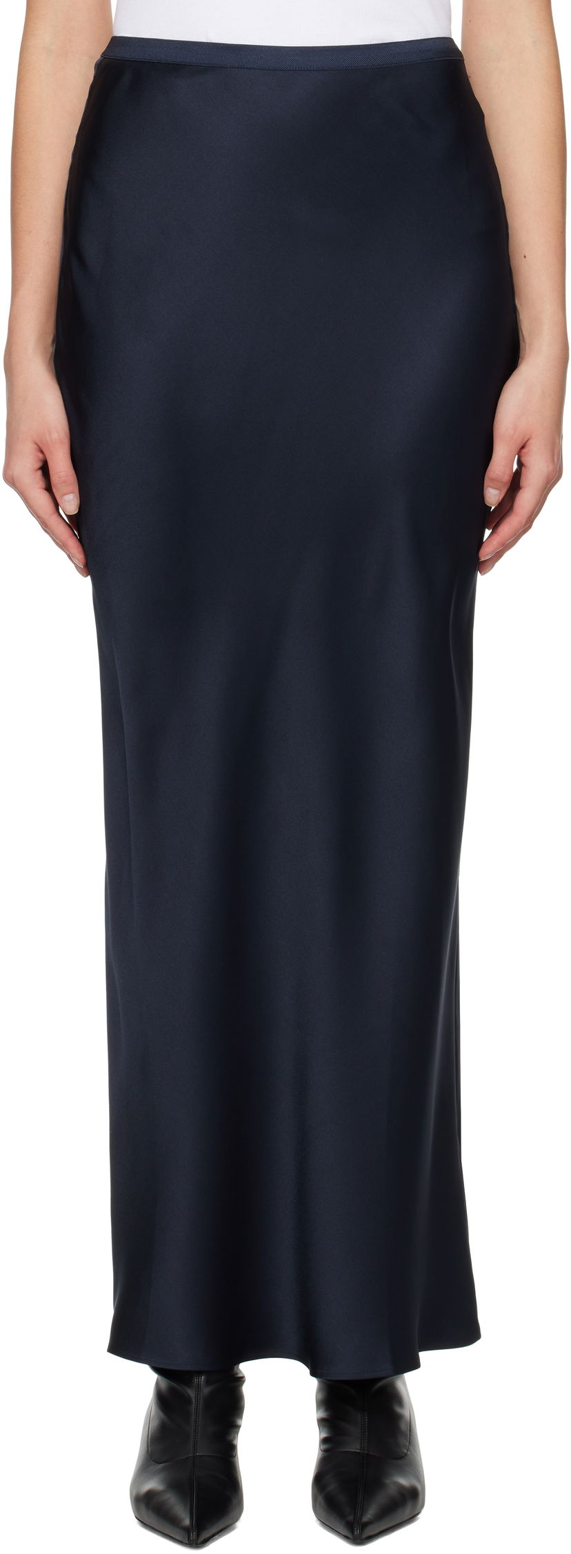 Kjol Anine Bing Anine Bing Maxi Silk Skirt Mörkblå | A-04-2320-NYA23