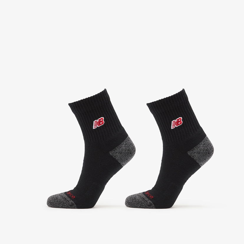 Strumpor New Balance Active Premium Crew Quarter Socks (2 Pairs) Svart | LAS25304BK