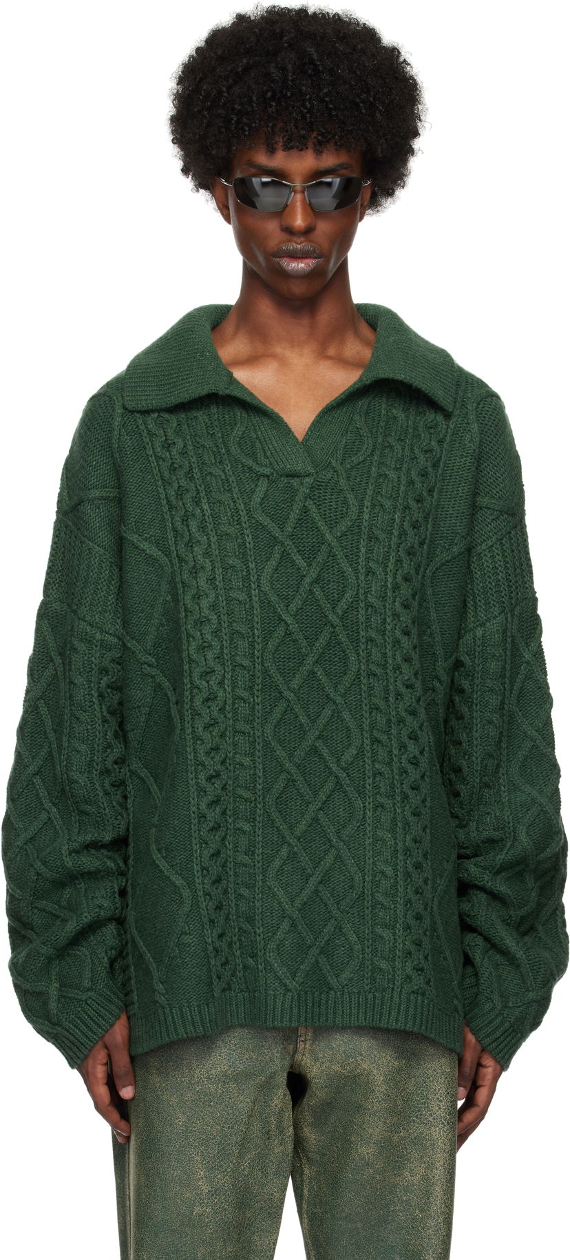 Sweater GUESS Cable Sweater Grön | M4BR00Z3GO0F8KF