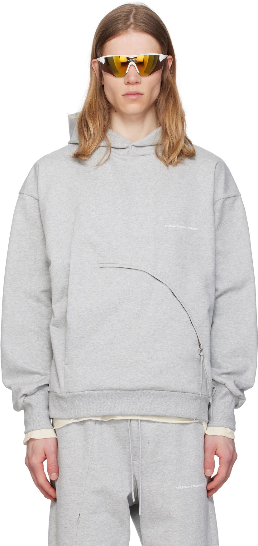 Sweatshirt Post Archive Faction (PAF) Post Archive Faction (PAF) 8.0 Center Hoodie Grå | 8.0 THC-G