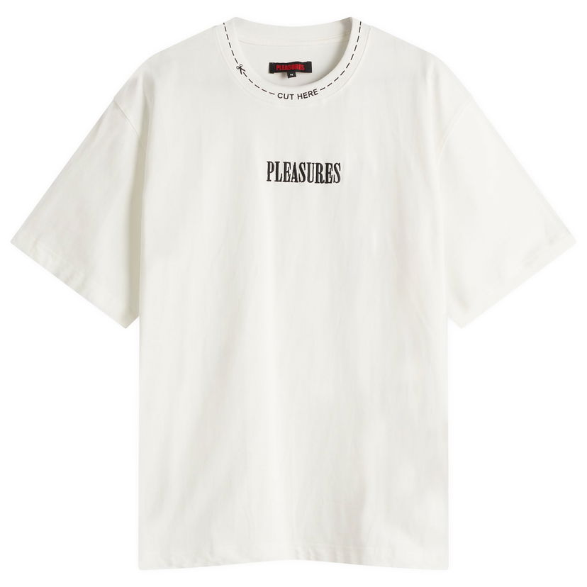 T-shirt Pleasures Pleasures Cut Here Heavyweight T-Shirt Vit | P25SP027-WHT