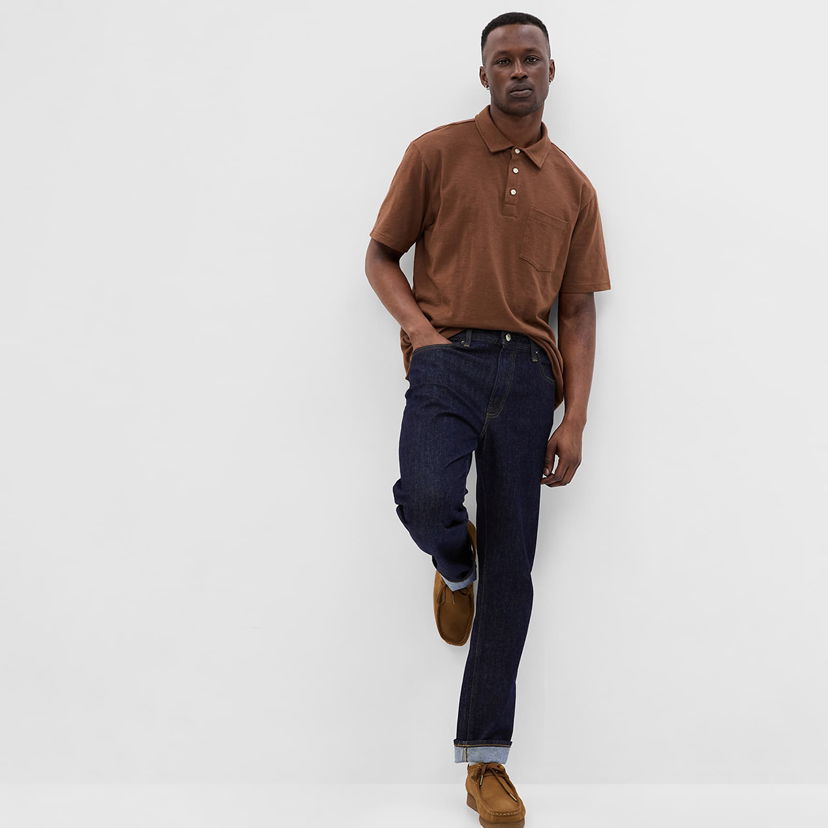Jeans GAP Denim Pants Straight Resin Rinse Svart | 809092-00