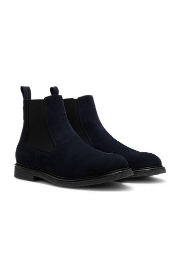 Kläder och accessoarer BOSS Suede Chelsea Boots Mörkblå | 50548076