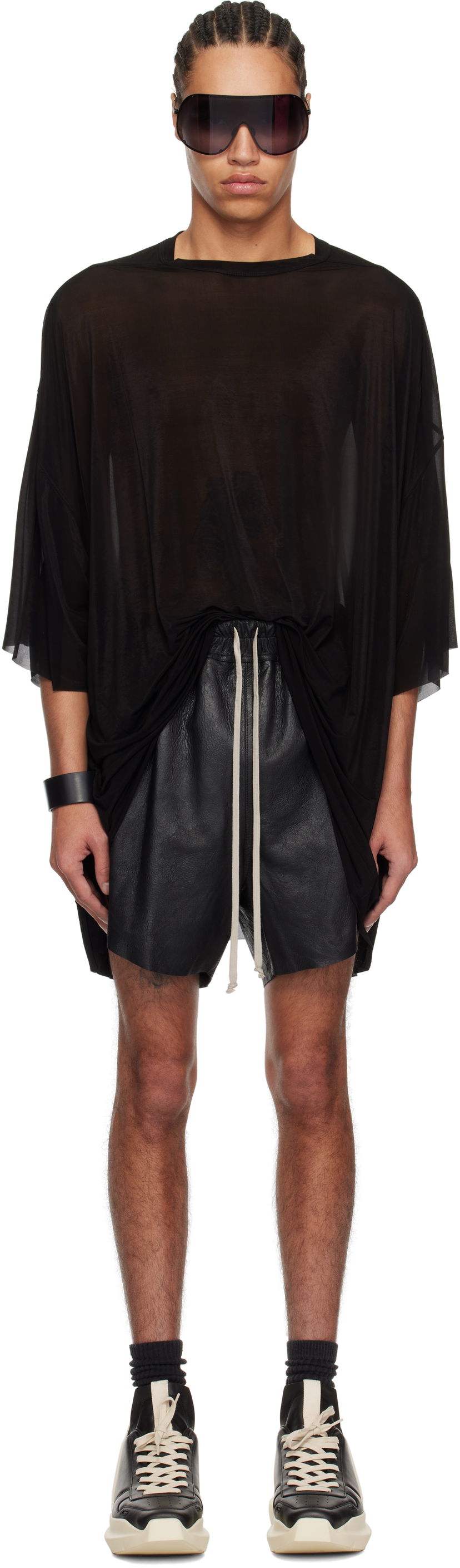 Shorts Rick Owens Rick Owens Hollywood Tommy Sheer T-Shirt Svart | RR01E5283 BZ