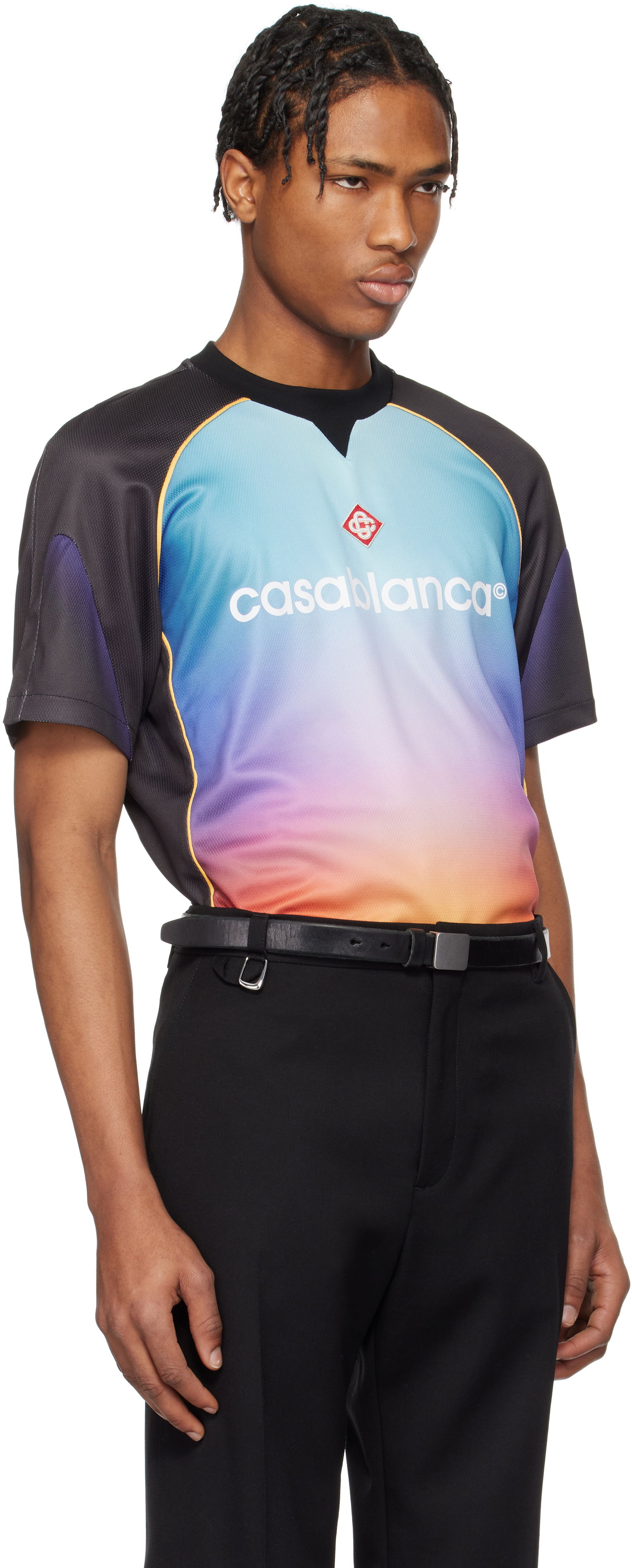 Jersey Casablanca Casablanca Gradient Football T-Shirt Flerfärgad | MS25-JTP-353-01, 1