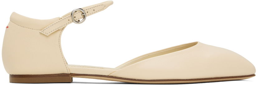 Kläder Aeyde Aeyde Miri Ankle Strap Flats Beige | A11-FL-RKLS08FL47-SS24-100-007