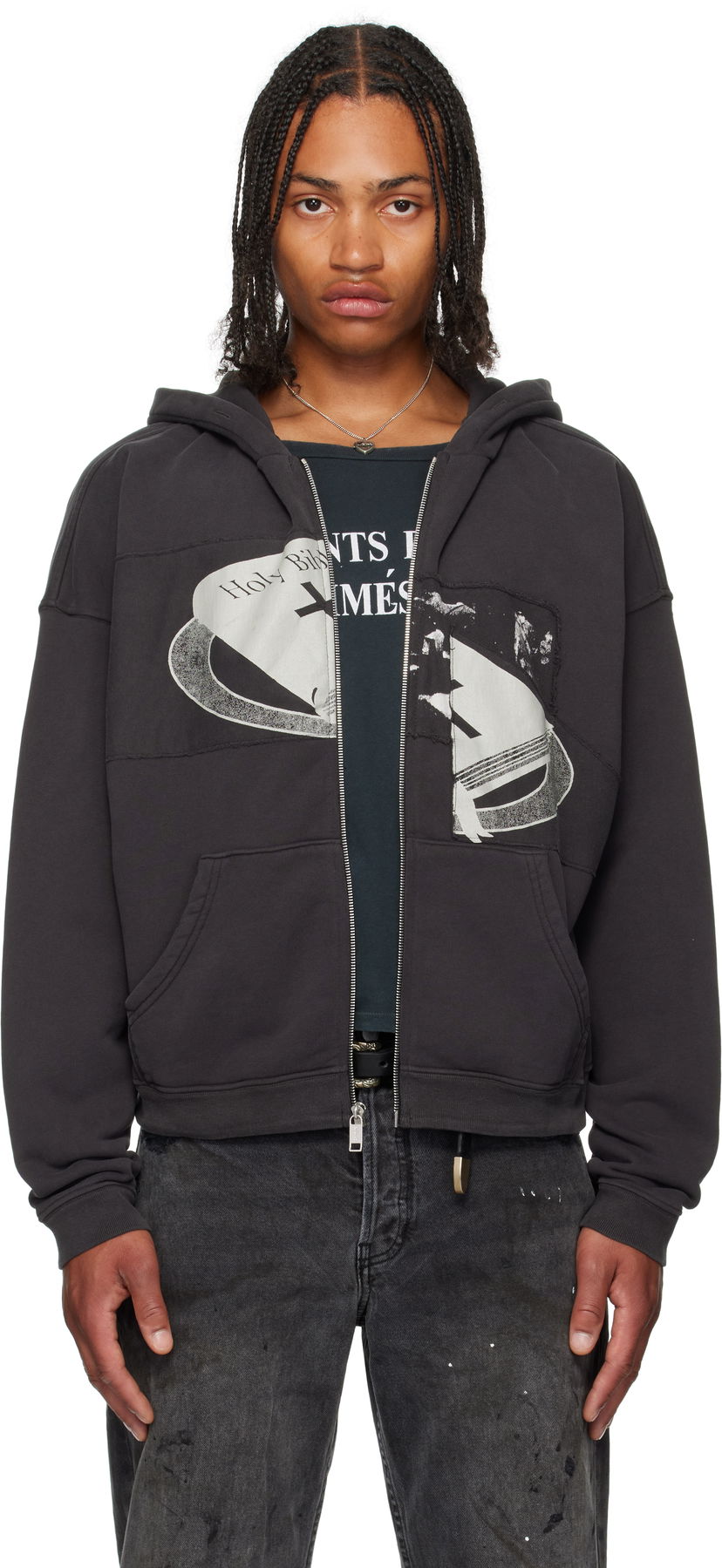 Sweatshirt Enfants Riches Déprimés Enfants Riches Déprimés Holy Bible Assemblage Baggy Zip Hoodie Svart | 020-465