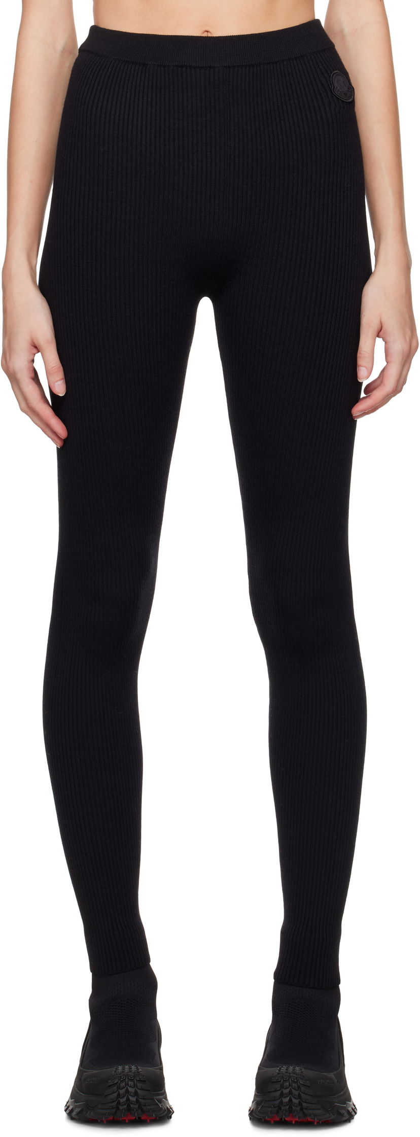 Damasker Moncler Two-Pack Rib-Knit Leggings Svart | J20939G00005M1259