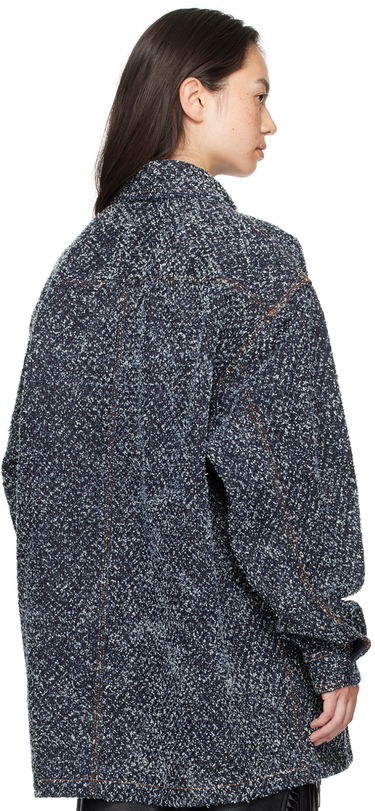 Skjorta Stella McCartney Oversized Bouclé Jacket Blå | 6D03283SPH99, 2