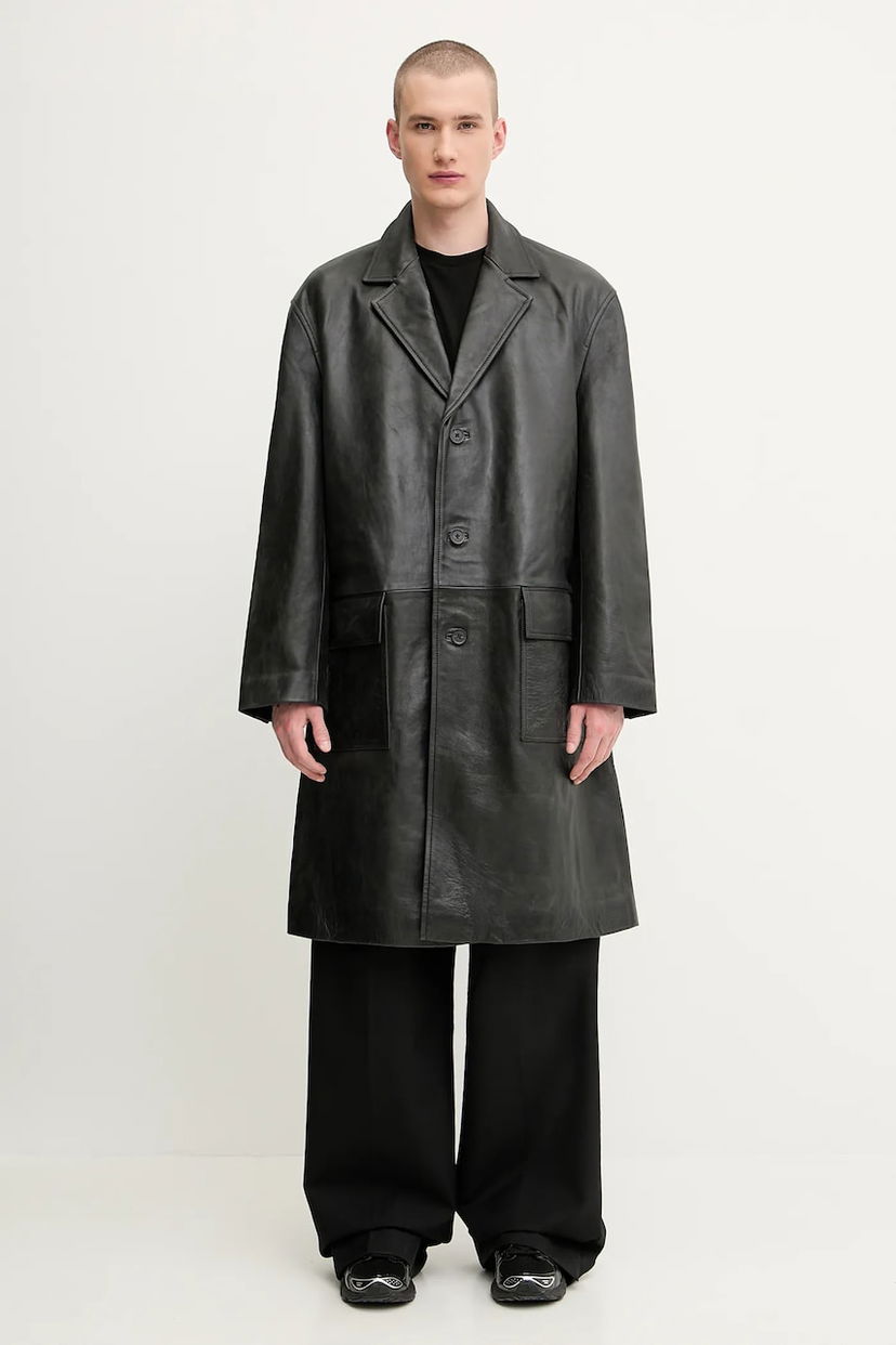 Rockar 1017 ALYX 9SM 1017 ALYX 9SM Vintage Leather Coat Svart | AAMOU0547LE01