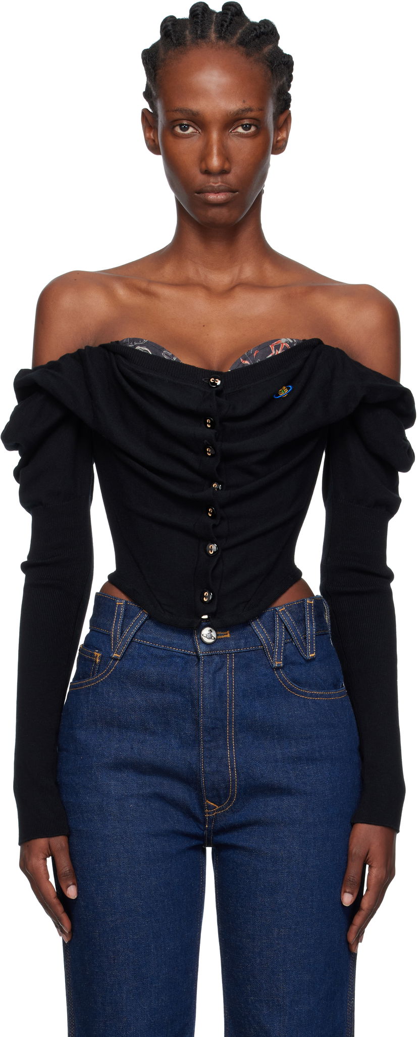 Sweater Vivienne Westwood Vivienne Westwood Bea Corset Cardigan Svart | 1803002V-Y001V-