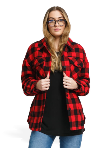 Jacka Urban Classics Flanell Padded Overshirt Röd | TB4007