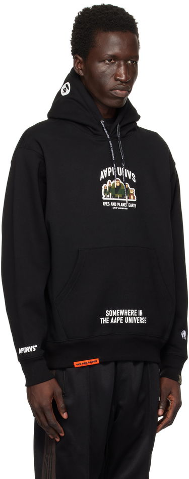 Sweatshirt AAPE by A Bathing Ape AAPE by A Bathing Ape 'AAPER' Pullover Hoodie Svart | AAPSWMB378XXNBKX, 1