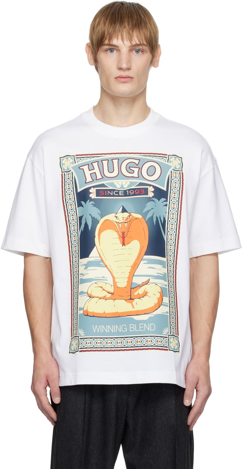 T-shirt BOSS Cobra Graphic Print T-Shirt Vit | 50532962