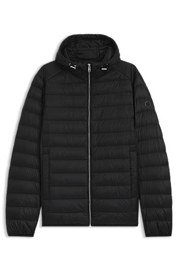 Pufferjacka BOSS Water-repellent Down Padded Jacket Svart | 50540450