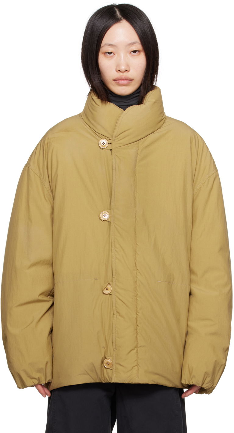 Pufferjacka LEMAIRE Lemaire Stand Collar Puffer Jacket Brun | OW1040 LF1156