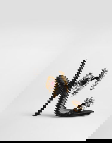 Tillbehör Dolce & Gabbana Dolce & Gabbana Embroidered Satin Sandals Svart | CR1934AX85280999, 0