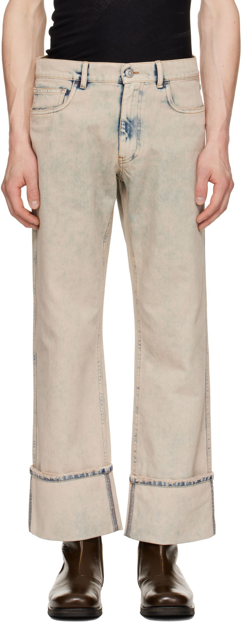 Jeans Coperni Coperni Boyfriend Jeans Beige | COPP122F2035MEN