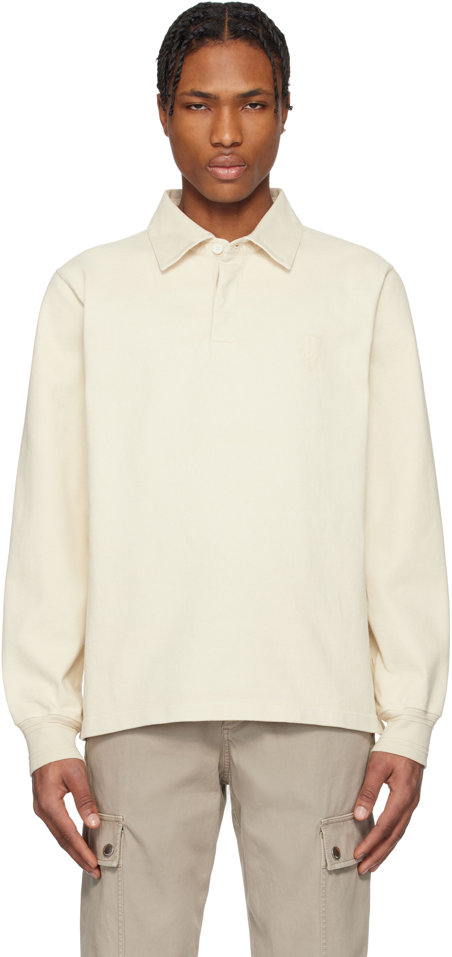 Polotröja Burberry Burberry Long-Sleeve Polo Vit | 8101336, 0