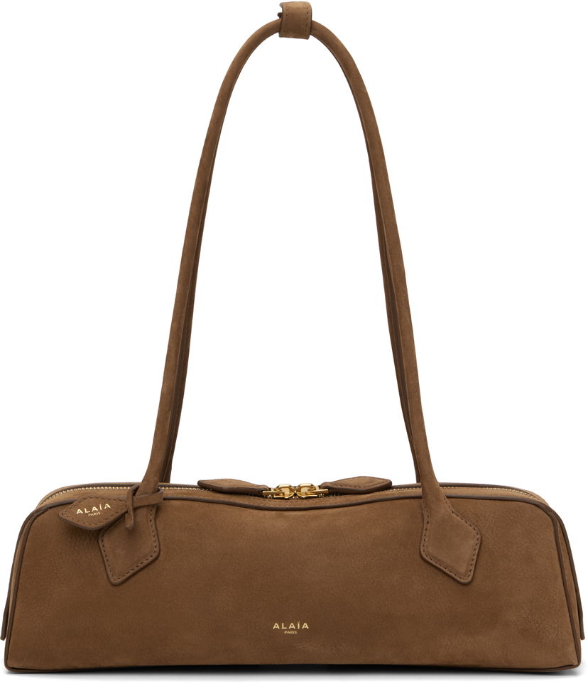 Axelväska Alaïa 'Le Teckel' Medium Suede Bag Brun | AA1S06033CA214