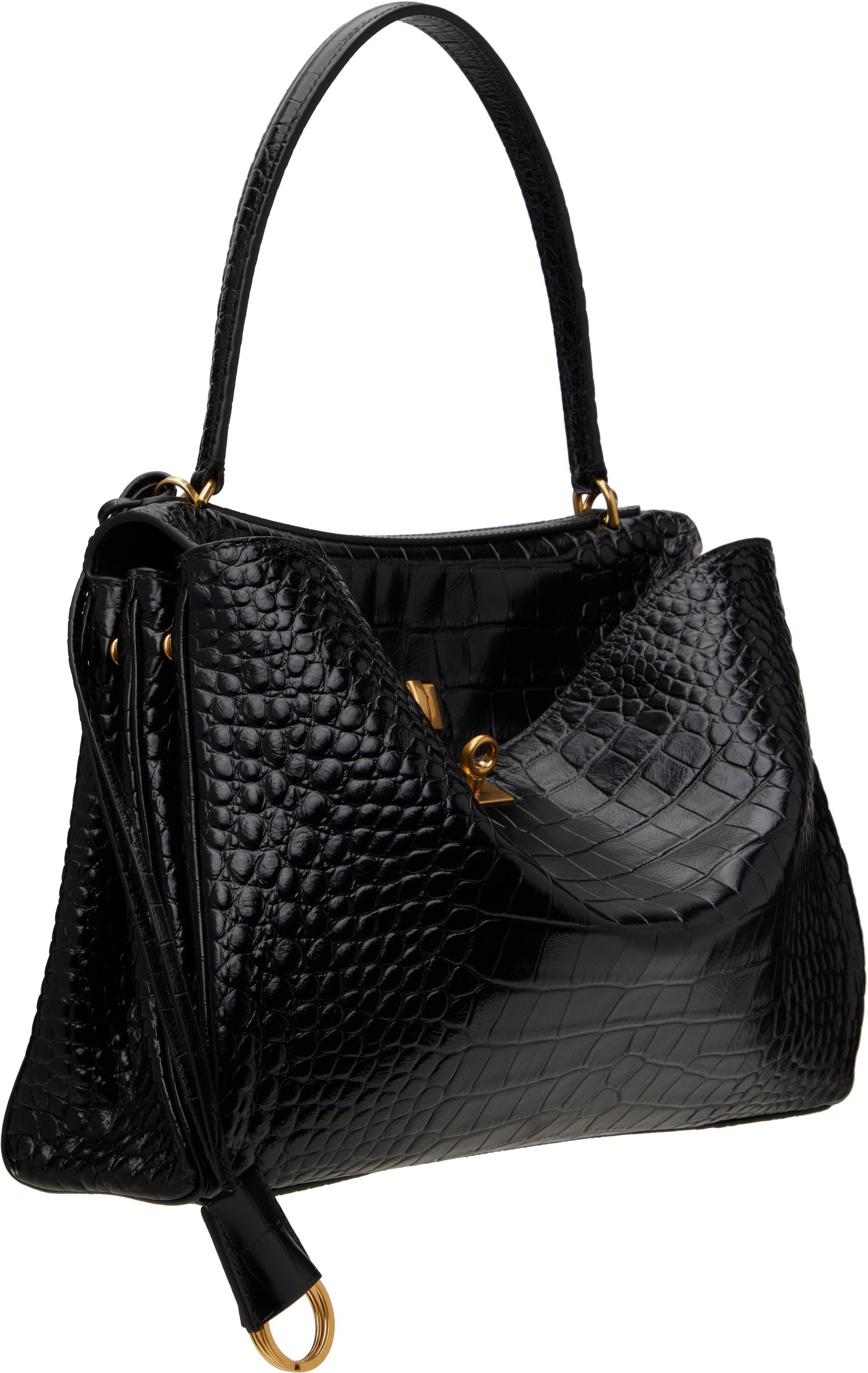 Tygpåse Balenciaga Croc Rodeo Medium Bag Svart | 789772 2AA5L, 1