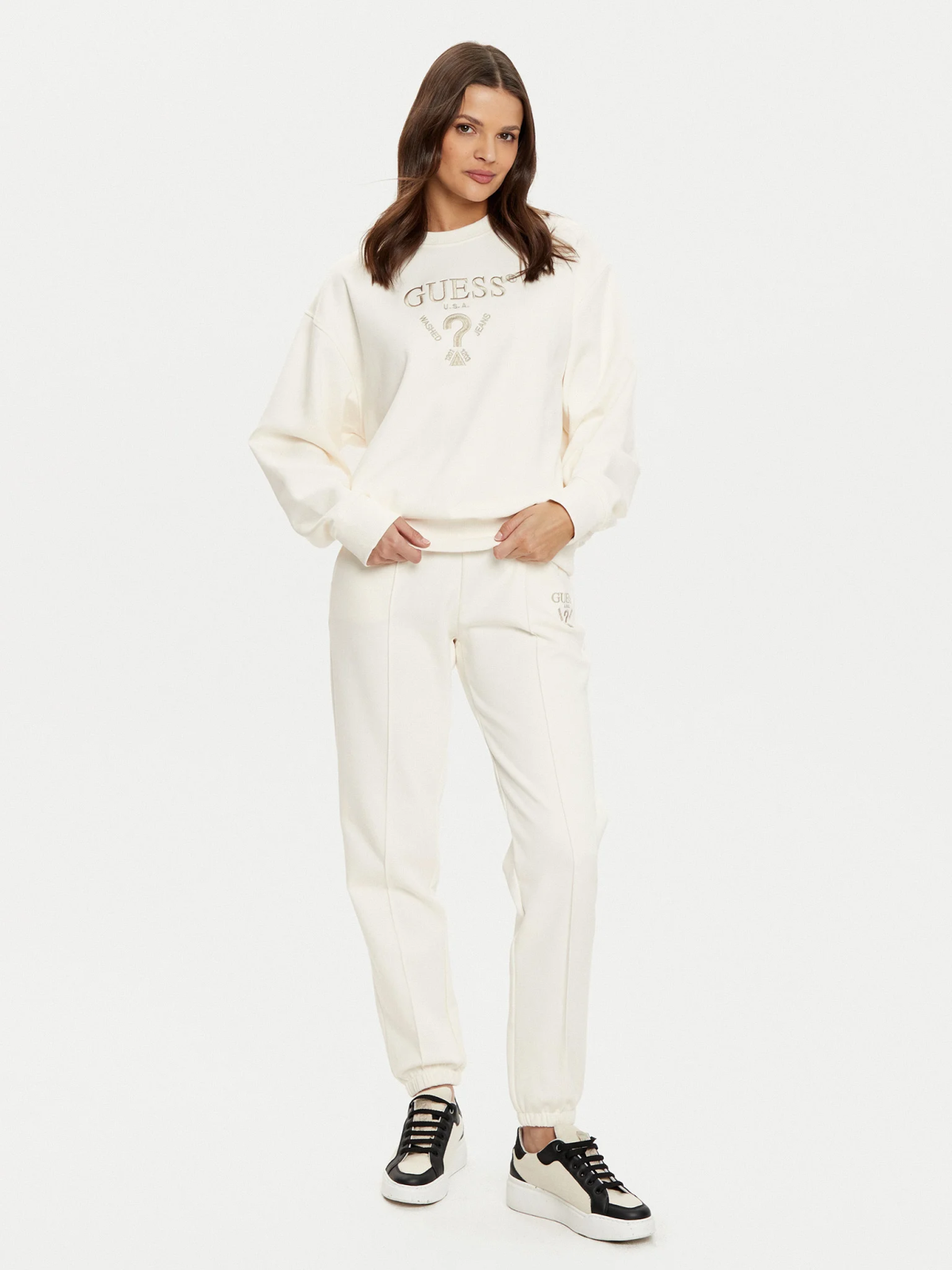 Sweatshirt GUESS Guess Roberta Sweatshirt Vit | V5RQ12KC3D2-G6K5, 1