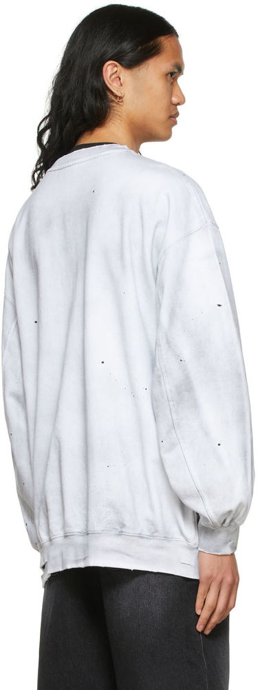 Sweatshirt We11done We11done Men's Distressed Graphic Sweatshirt Vit | WD-TS1-22-713-U-WH, 2