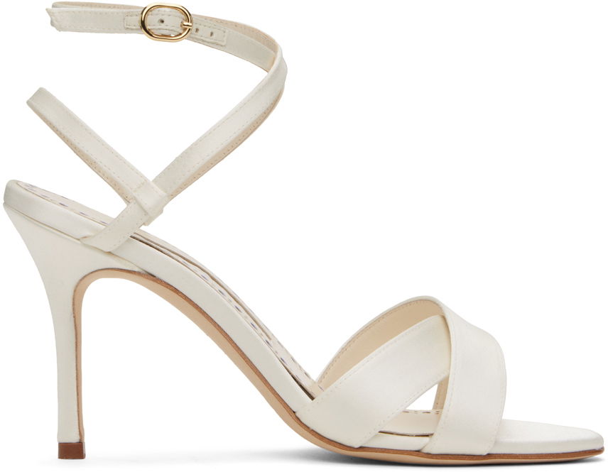 Tillbehör Manolo Blahnik Manolo Blahnik Tormenfa Heeled Sandals Vit | 124-2486, 0