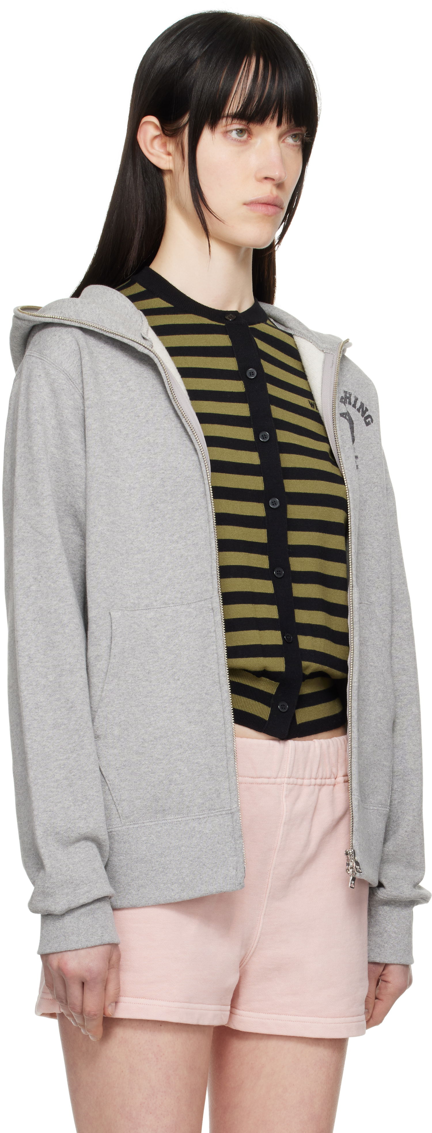 Sweatshirt BAPE A Bathing Ape Over Print Full Zip Hoodie Grå | 001ZPK801002M, 1