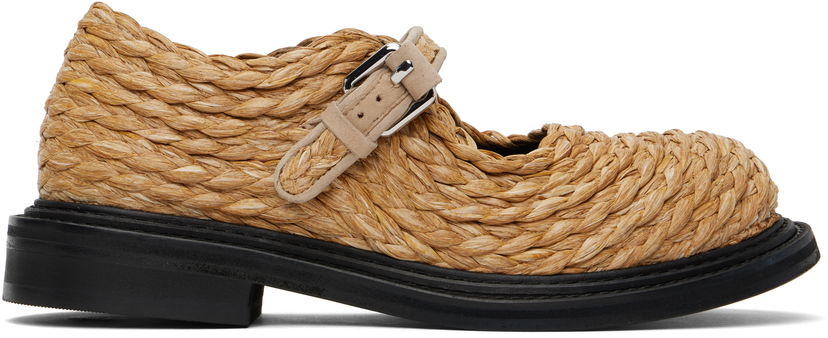 Skovård Moschino Moschino Olivia Raffia Mary Jane Loafers Beige | MA10624C1M MX0 10A