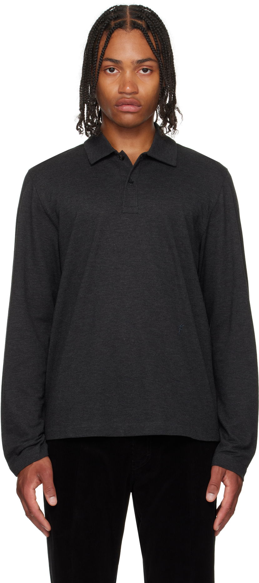 Polotröja FERRAGAMO Ferragamo Long Sleeve Polo Grå | 786358