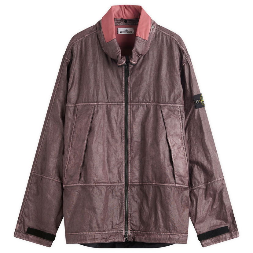 Vindjacka Stone Island Stone Island Raw Linen Plated-OVD Short Parka Jacket, Size X-Large Purpur | K1S154100040-V0011