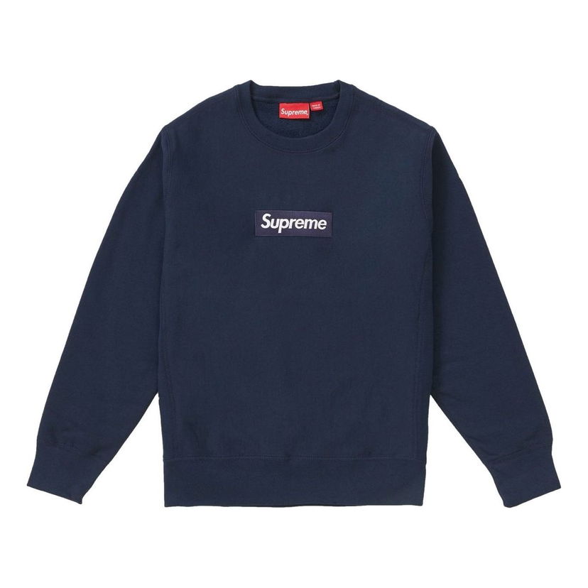 Sweater Supreme Crewneck Box Logo Sweater Mörkblå | SUP-FW18-1076