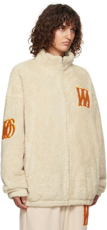Sweatshirt We11done We11done Bouclé Logo Fleece Jacket Beige | WD-TJ3-24-821-U-BG, 1