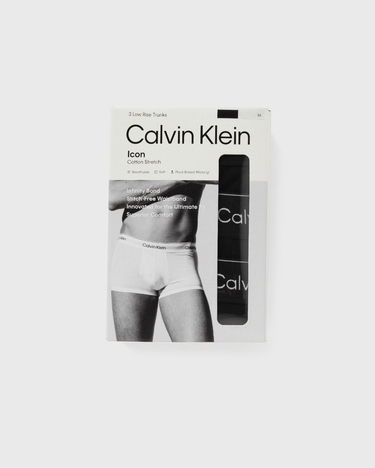 Boxare CALVIN KLEIN LOW RISE TRUNK ICON COTTON STRETCH 3-PACK Svart | LV00NB4389TM6, 2