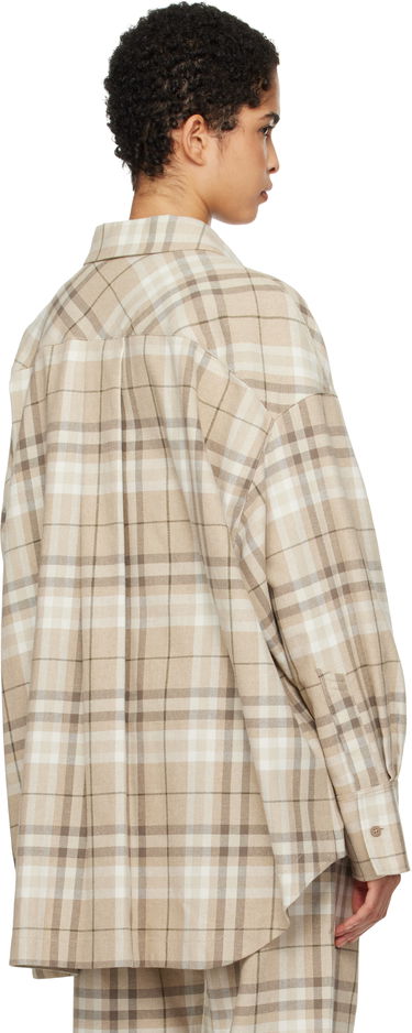 Skjorta The Attico Attico Eliza Plaid Shirt Beige | 250WCH00004 CCC050AA, 2