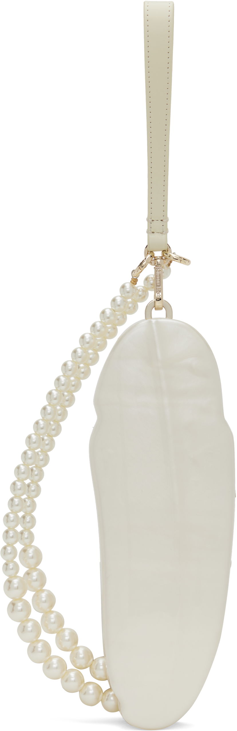 Handväska Simone Rocha Simone Rocha Feather Pearl Bag Vit | BAG180CB 0773