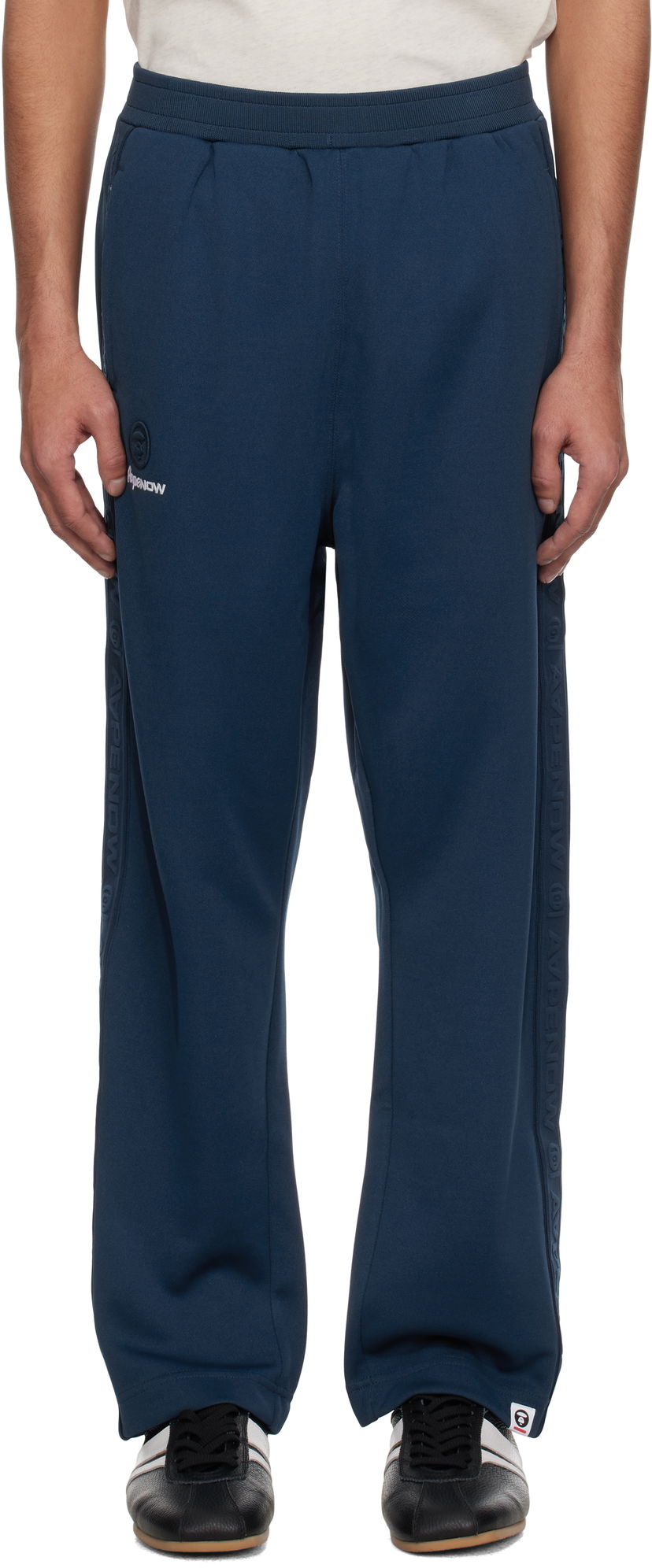 Träningsbyxor AAPE by A Bathing Ape AAPE by A Bathing Ape 'AAPE Now' Sweatpants Mörkblå | AAPPTMB674XXNNYX