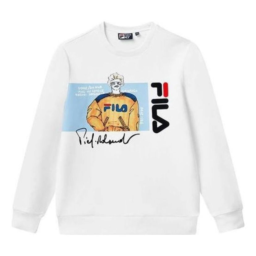 Sweatshirt FILA Logo Graphic Sweater Vit | F11M118204F-WT