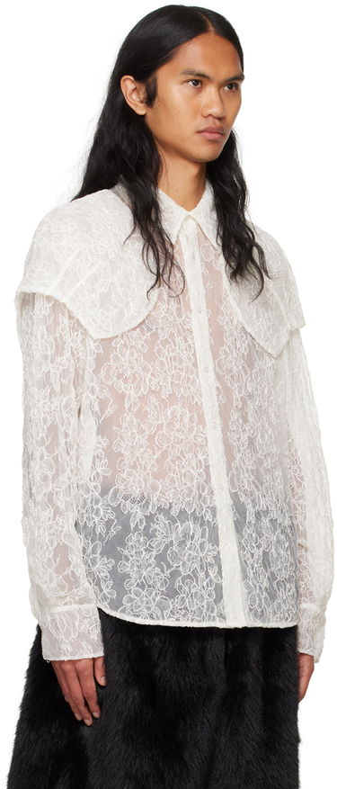 Skjorta Simone Rocha Simone Rocha Sheer Classic Fit Lace Shirt Vit | 5289C 1099, 1