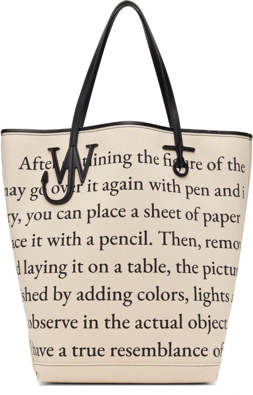 Tygpåse JW Anderson JW Anderson Anchor Tall Tote Bag Beige | HB0734-FA0455