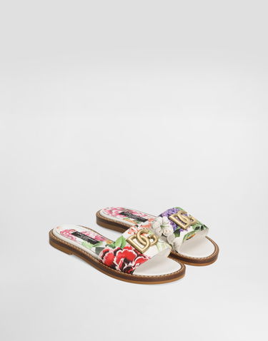 Tillbehör Dolce & Gabbana Dolce & Gabbana Canvas Sliders with Flower and DG Logo Flerfärgad | D11316A4194HA5KU, 1