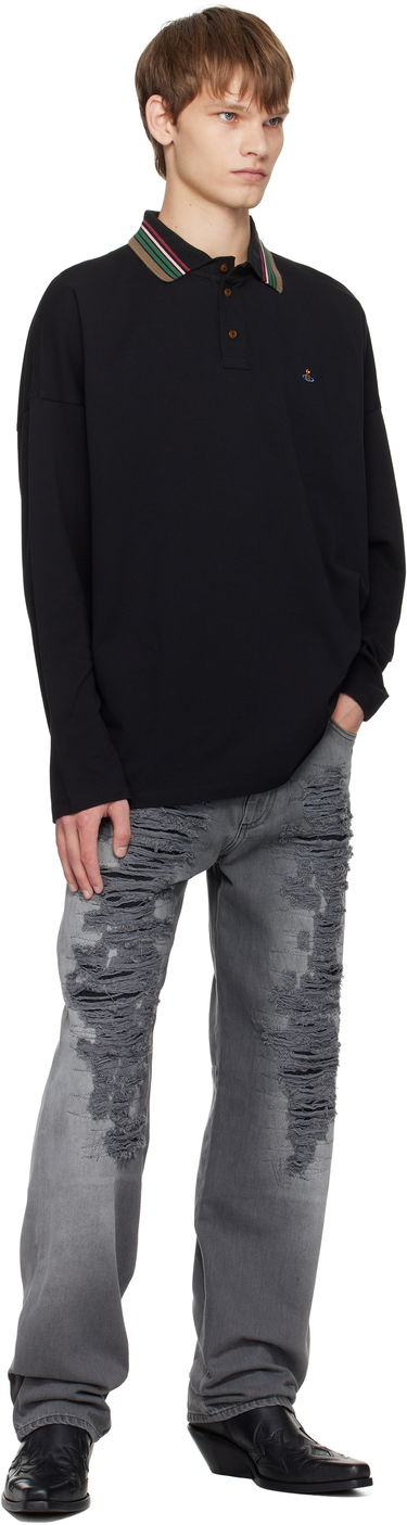 Polotröja Vivienne Westwood Vivienne Westwood Oversized Long Sleeve Polo Svart | 2H01000Q-J0009-, 3