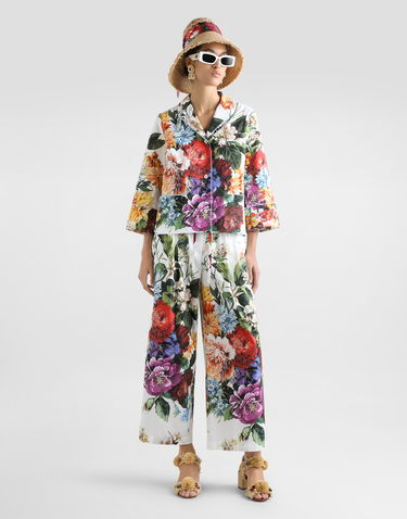 Byxor Dolce & Gabbana Dolce & Gabbana Flower Bouquet-Print Poplin Culottes Flerfärgad | FTDCXTHS5TRHA5PC, 1