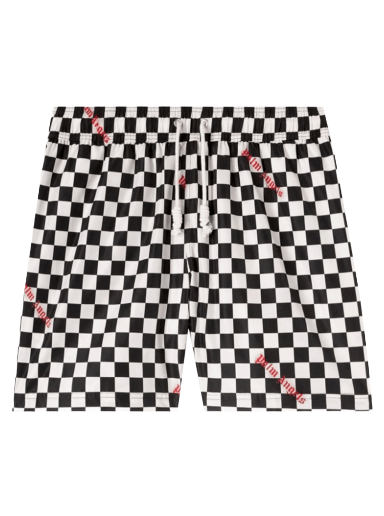 Badkläder Palm Angels Damier Print Swim Short Svart | PMFA011F22FAB0021025